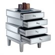 Gold Coast J Daniels  End Table in Mirrored Glass and Silver Wood Finish