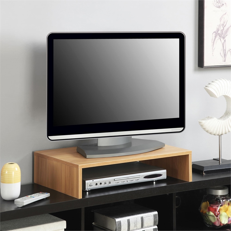 Convenience Concepts Designs2Go Small TV Monitor Riser in Light Oak Wood Finish
