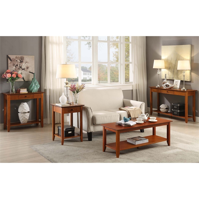 Convenience Concepts American Heritage End Table with Drawer in Cherry Wood