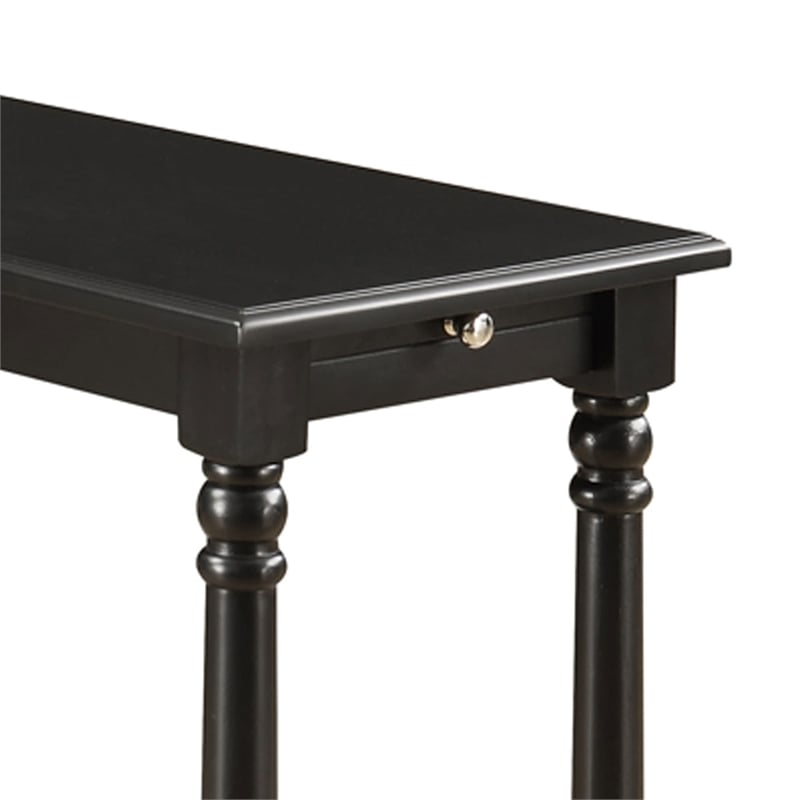 Convenience Concepts French Country Regent End Table in Black Wood Finish