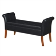 Convenience Concepts Designs4Comfort Garbo Storage Bench in Black Faux Leather