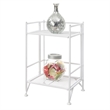Convenience Concepts Xtra Storage Two-Tier Folding Shelf in White Metal Finish