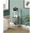 Convenience Concepts Xtra Storage Three-Tier Folding Shelf in White Metal Finish