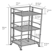 Convenience Concepts Xtra Storage Three-Tier Folding Shelf in White Metal Finish