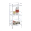 Convenience Concepts Xtra Storage Three-Tier Folding Shelf in White Metal Finish