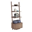 American Heritage Ladder Bookcase with Drawer in Caramel Driftwood Wood Finish