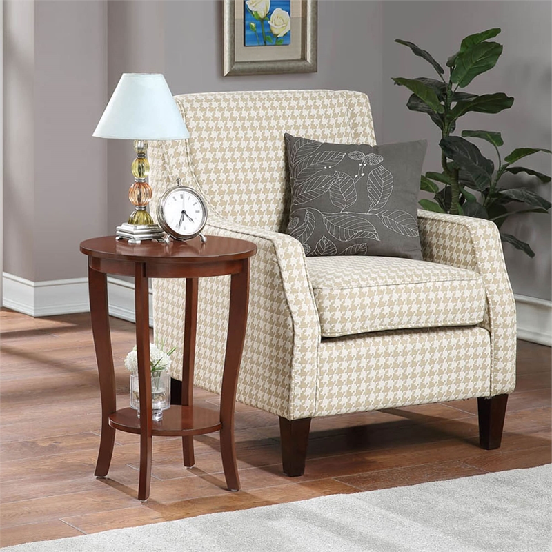 Convenience Concepts American Heritage Round End Table in Espresso Wood Finish