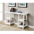 Convenience Concepts Designs2Go Double Trestle Desk in White Wood Finish