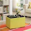 Designs4Comfort Accent Storage Ottoman in Yellow Faux Leather Fabric