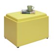 Designs4Comfort Accent Storage Ottoman in Yellow Faux Leather Fabric