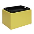 Designs4Comfort Accent Storage Ottoman in Yellow Faux Leather Fabric