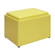 Designs4Comfort Accent Storage Ottoman in Yellow Faux Leather Fabric