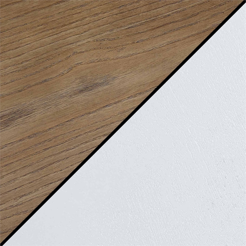 French Country Hall Table with Drawer and Shelf in Driftwood and White Wood