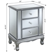 Gold Coast Vineyard Three-Drawer End Table in Mirrored Glass and Silver Wood