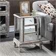 Gold Coast Vineyard Three-Drawer End Table in Mirrored Glass and Silver Wood