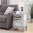 Gold Coast Vineyard Three-Drawer End Table in Mirrored Glass and Silver Wood