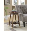Wilson Mid-Century Round End Table with Bottom Shelf in Espresso Wood Finish