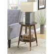Wilson Mid-Century Round End Table with Bottom Shelf in Espresso Wood Finish