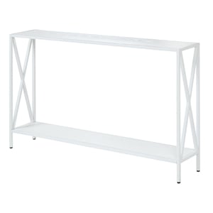 Convenience Concepts Tucson Console Table in White Wood Finish and Metal Frame