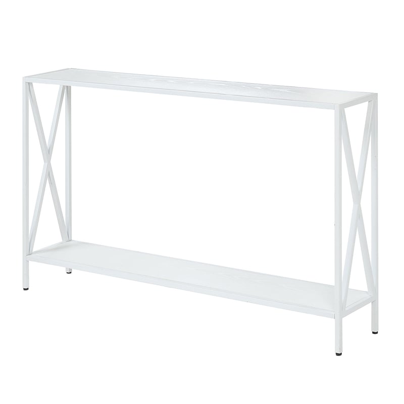 Convenience Concepts Tucson Console Table in White Wood Finish and Metal Frame