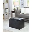 Convenience Concepts Designs4Comfort Storage Ottoman in Black Faux Leather