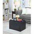 Convenience Concepts Designs4Comfort Storage Ottoman in Black Faux Leather