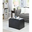 Convenience Concepts Designs4Comfort Storage Ottoman in Black Faux Leather