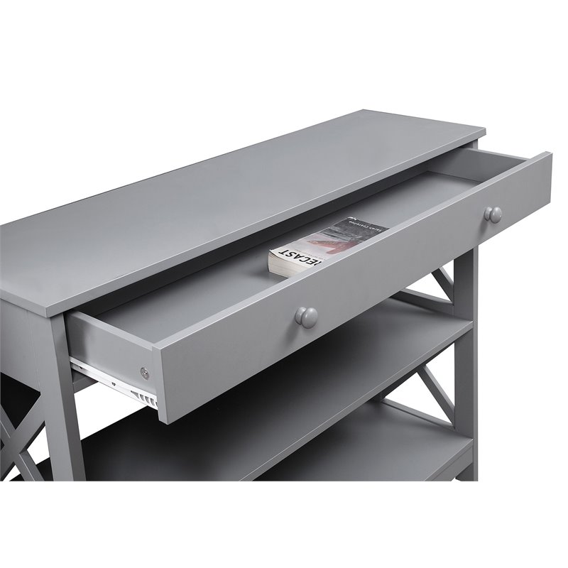 Convenience Concepts Oxford One-Drawer Console Table in Gray Wood Finish