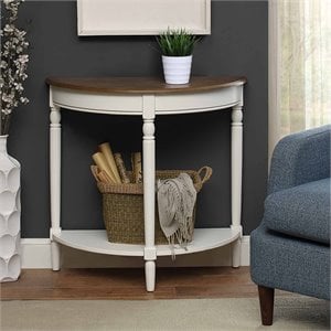 French Country Console Table in Driftwood and White Wood Finish