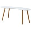 Convenience Concepts Oslo Bean-Shaped Coffee Table in Glossy White Wood Finish