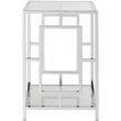 Convenience Concepts End Table Square in Glass Top and Metal - Chrome