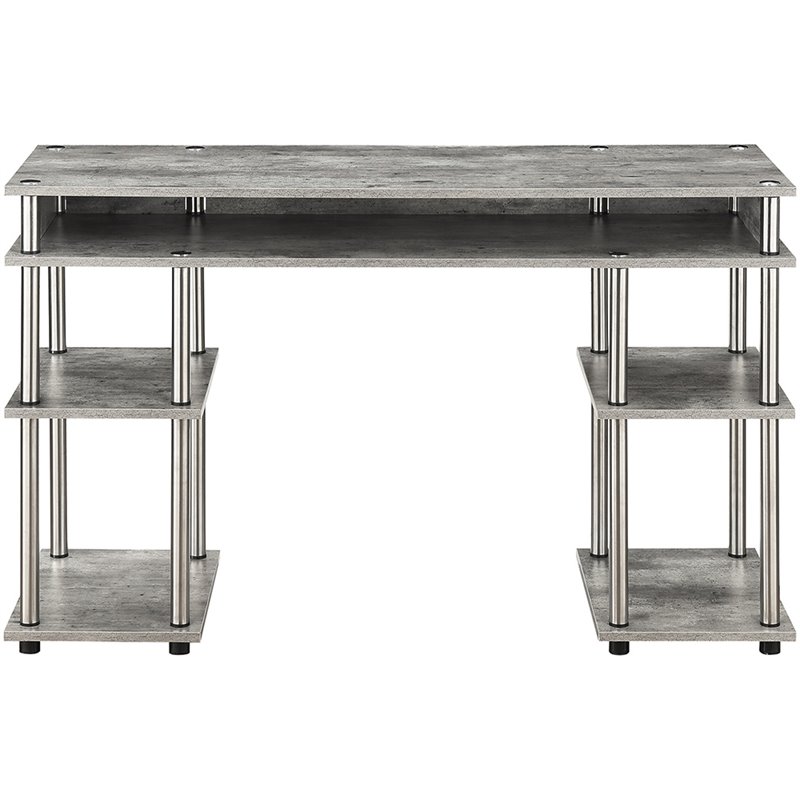 Convenience Concepts Designs2Go Writing Desk in Faux Birch Gray Wood Finish