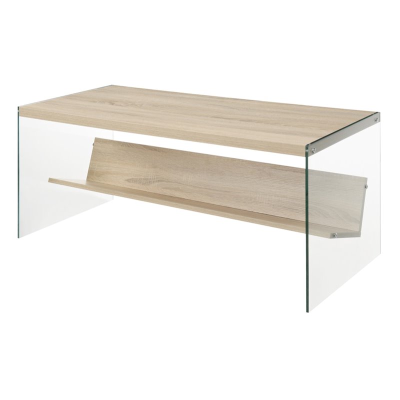 Soho 2 Piece Modern Coffee Table and Set of 2 End Table Set in Glass