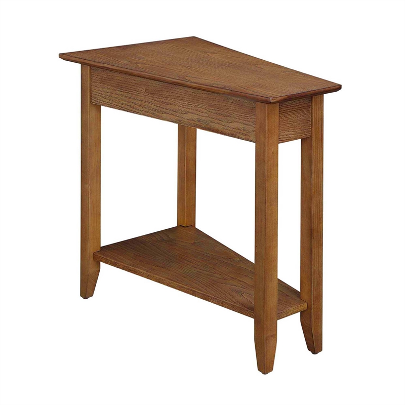 Convenience Concepts American Heritage Wedge End Table in Driftwood Brown Wood