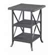 Convenience Concepts Brookline Three-Tier End Table in Gray Wood Finish