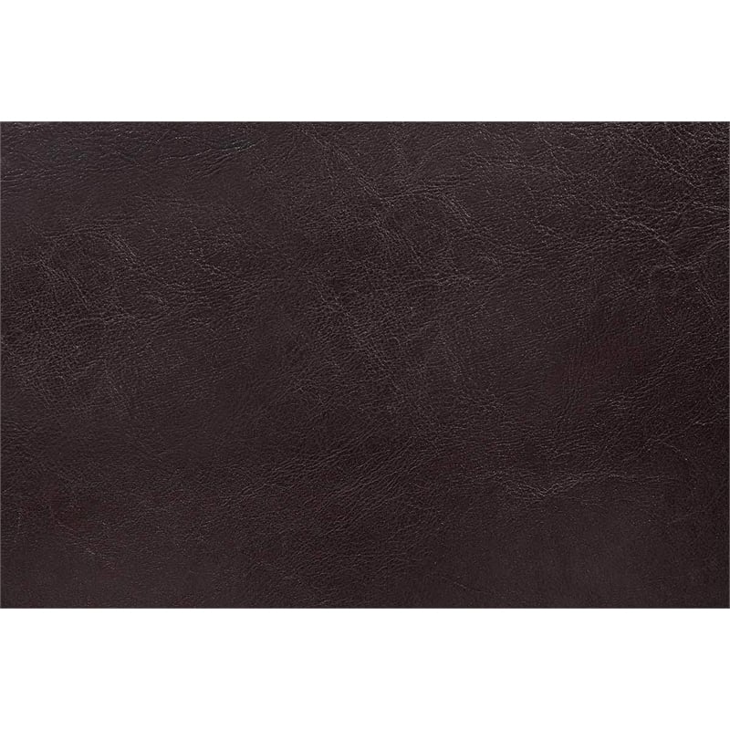 Designs4Comfort Round Accent Storage Ottoman in Espresso Faux Leather
