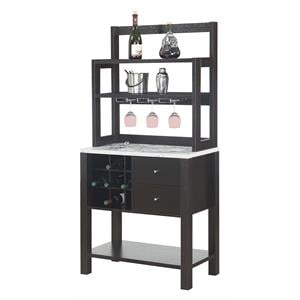 Convenience Concepts Newport Serving Bar in Espresso Wood Finish