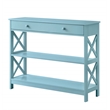 Convenience Concepts Oxford One-Drawer Console Table in Seafoam Blue Wood Finish