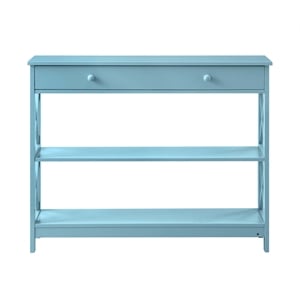 Convenience Concepts Oxford One-Drawer Console Table in Seafoam Blue Wood Finish