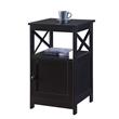 Convenience Concepts Oxford End Table with Cabinet in Black Wood Finish