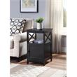 Convenience Concepts Oxford End Table with Cabinet in Black Wood Finish