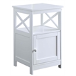 Convenience Concepts Oxford End Table with Cabinet in White Wood Finish