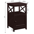 Convenience Concepts Oxford End Table with Cabinet in Espresso Wood Finish