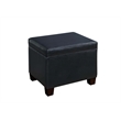 Convenience Concepts Madison Storage Ottoman in Black Faux Leather Fabric