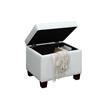 Convenience Concepts Madison Storage Ottoman in Ivory Faux Leather Fabric