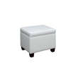Convenience Concepts Madison Storage Ottoman in Ivory Faux Leather Fabric