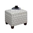 Convenience Concepts Madison Storage Ottoman in Gray Faux Leather Print Fabric