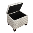Convenience Concepts Madison Storage Ottoman in Gray Faux Leather Print Fabric