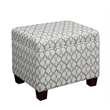 Convenience Concepts Madison Storage Ottoman in Gray Faux Leather Print Fabric
