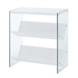 Convenience Concepts Soho Bookcase in White Wood Finish with Clear Glass Sides